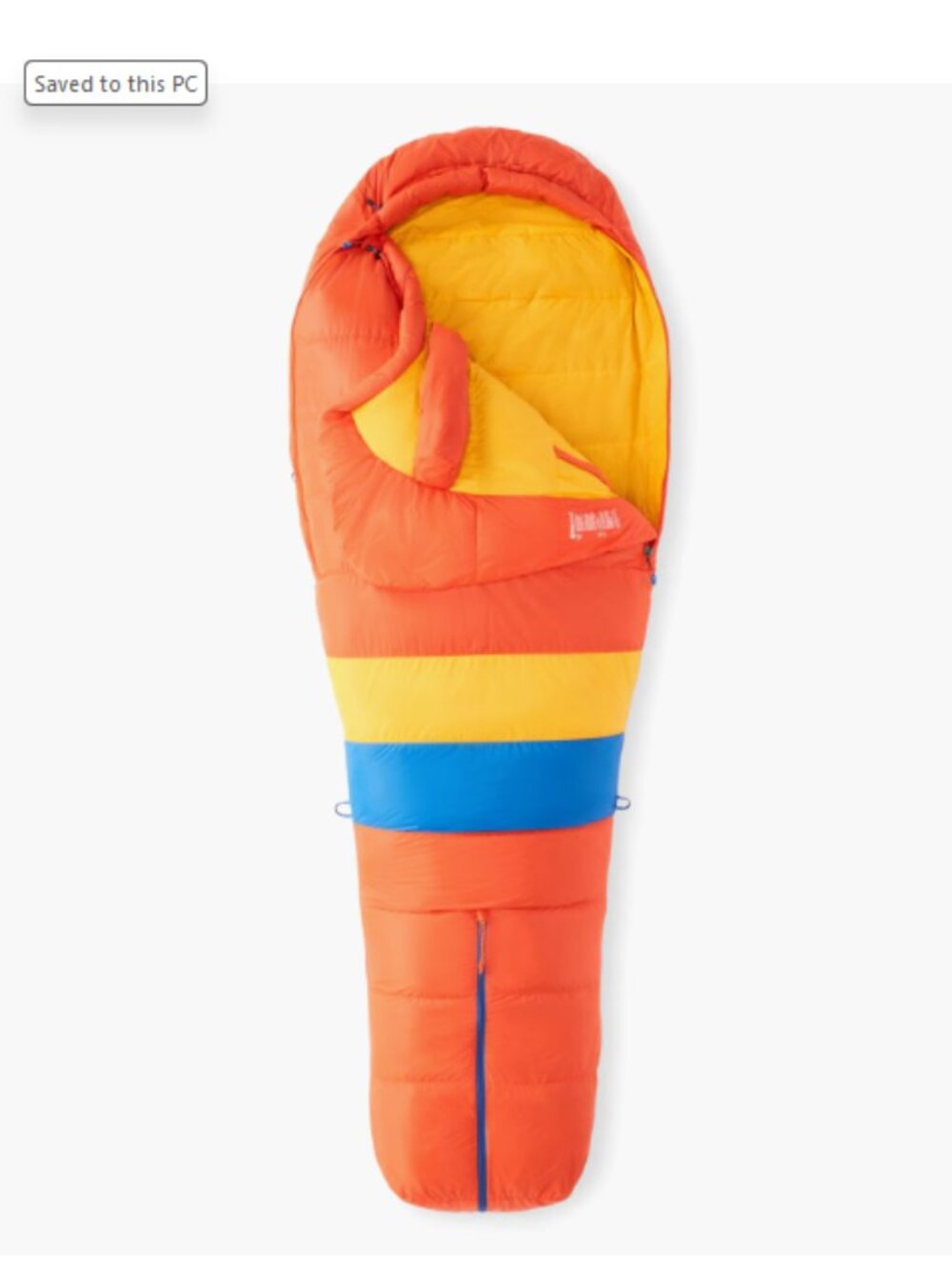 Marmot Men's Long Always Summer 40 Sleeping Bag Orange Red NWT 650 Fill Power